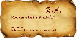Rockenstein Anikó névjegykártya